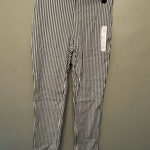 A New Day Black and White Striped Ankle Pants